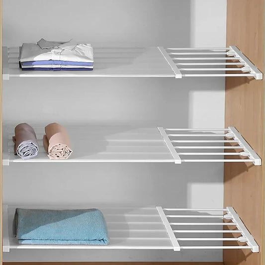 Adjustable Wardrobe Storage Shelf | Nail-Free Expandable Organizer