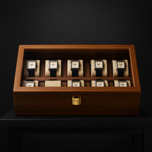 10-Slot Solid Wood Watch Organizer | Luxury Watch Storage Case